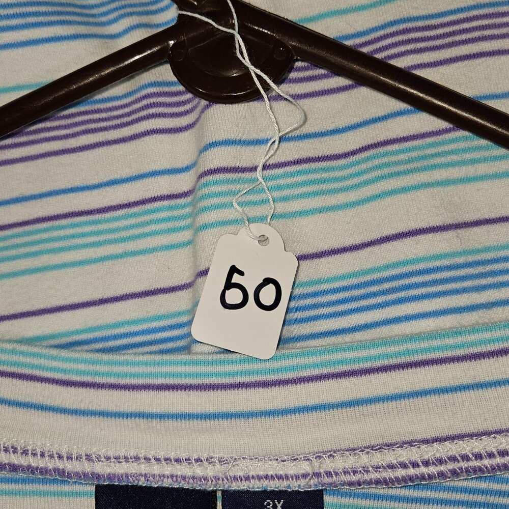 Women's Basic Edition Short Sleeved V-Neck Striped Shirt Size 3X New W/O Tags - Picture 6 of 6